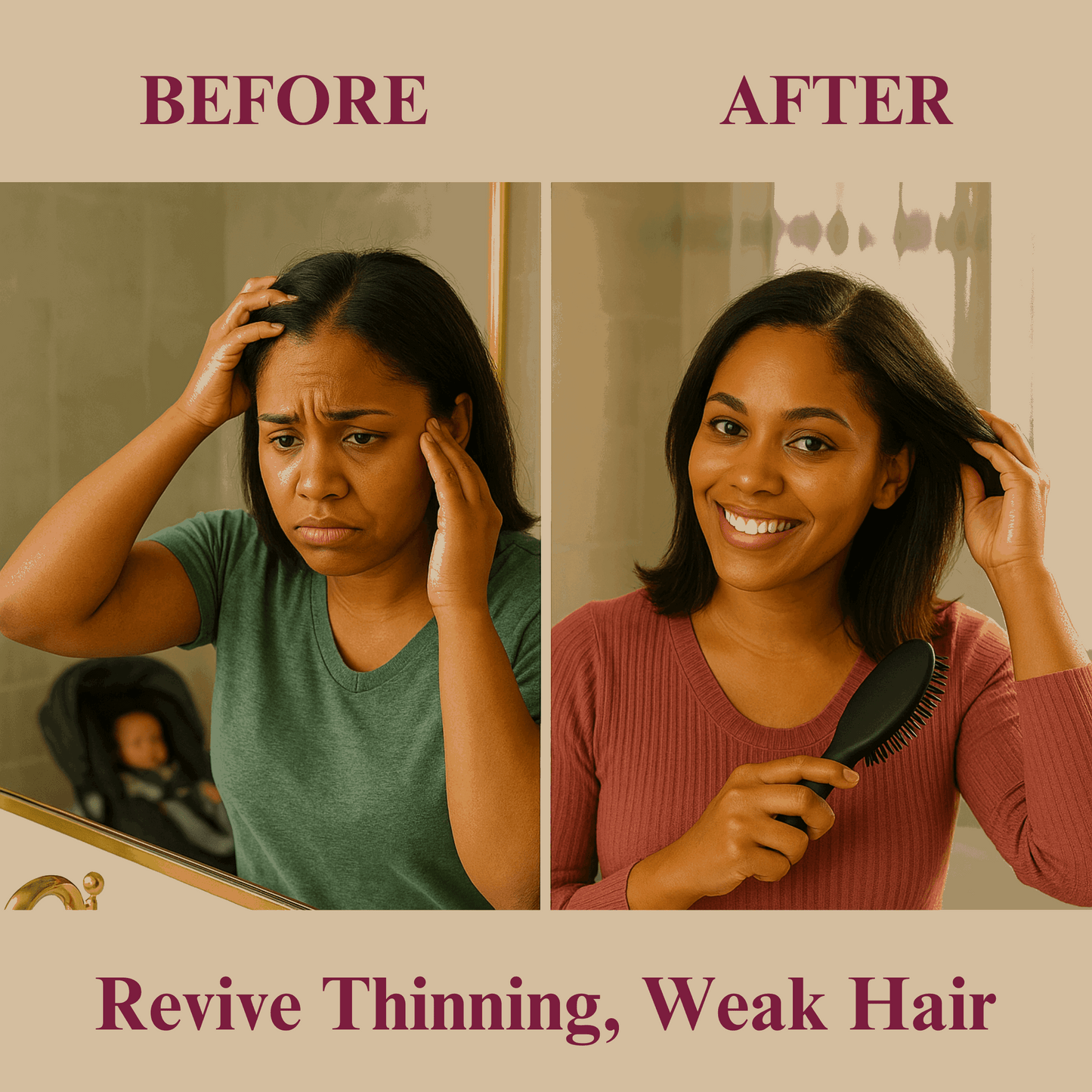 Biotin & Rosemary Mint Hair Growth Shampoo, Conditioner Sulfate Free and Rosemary Oil for Hair Growth Shampoo Set. Clean Transformation experience Before & After thinning hair