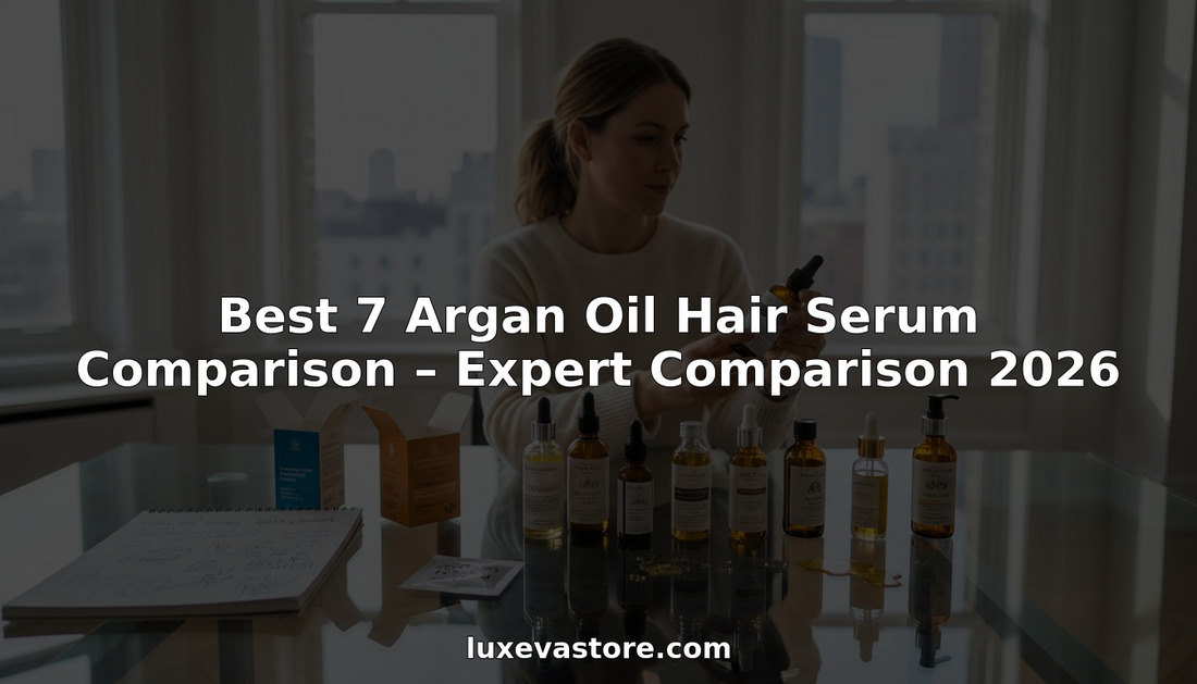 Editor comparing argan oil hair serums