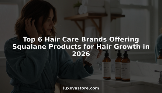 Woman compares squalane hair care products