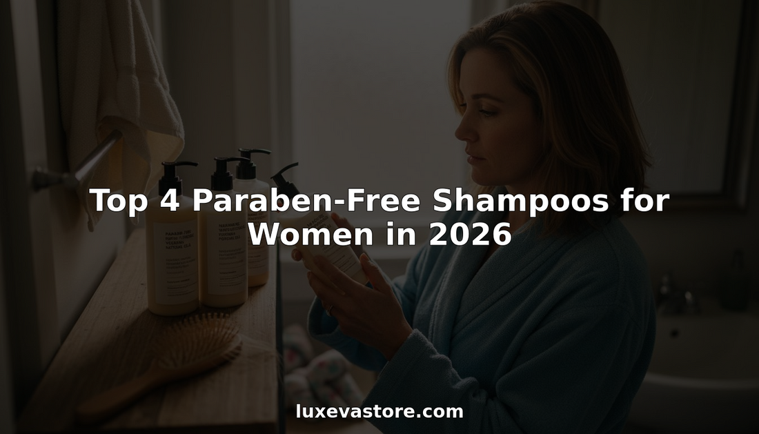 Woman choosing paraben-free shampoos on shelf