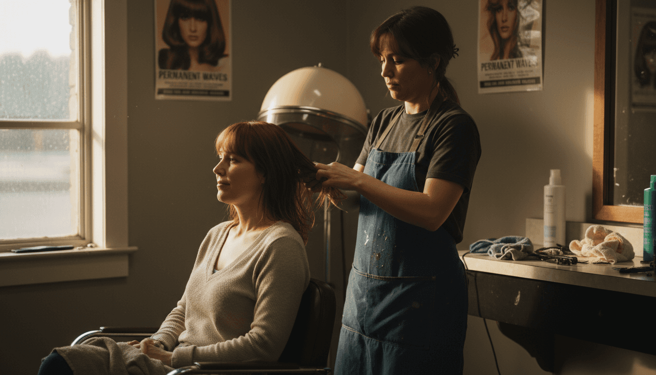 Woman receiving squalane oil hair treatment