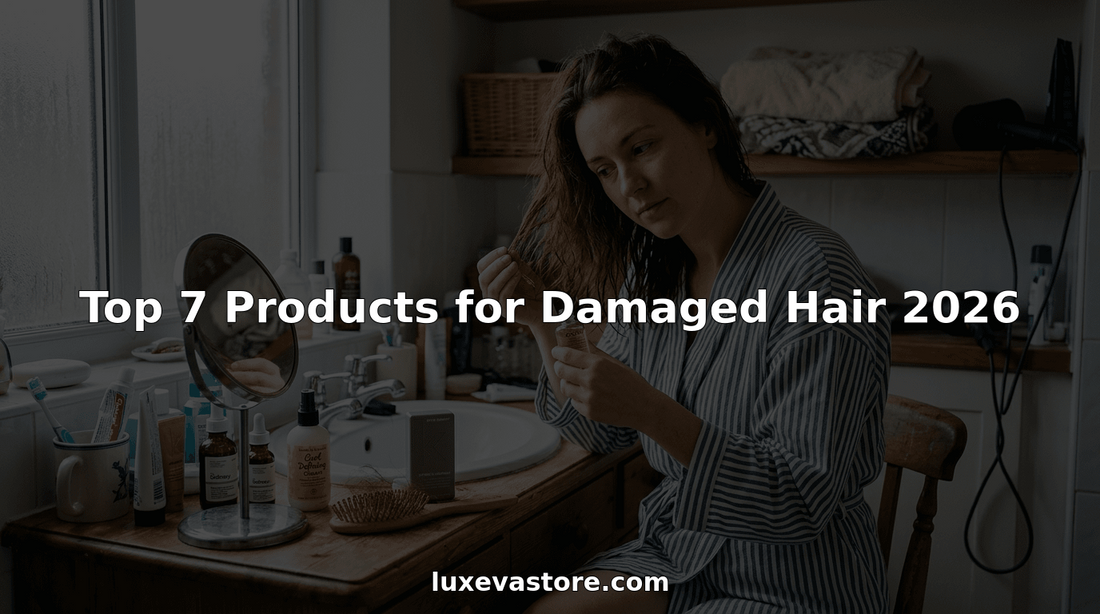 Woman applying serum for damaged hair at home