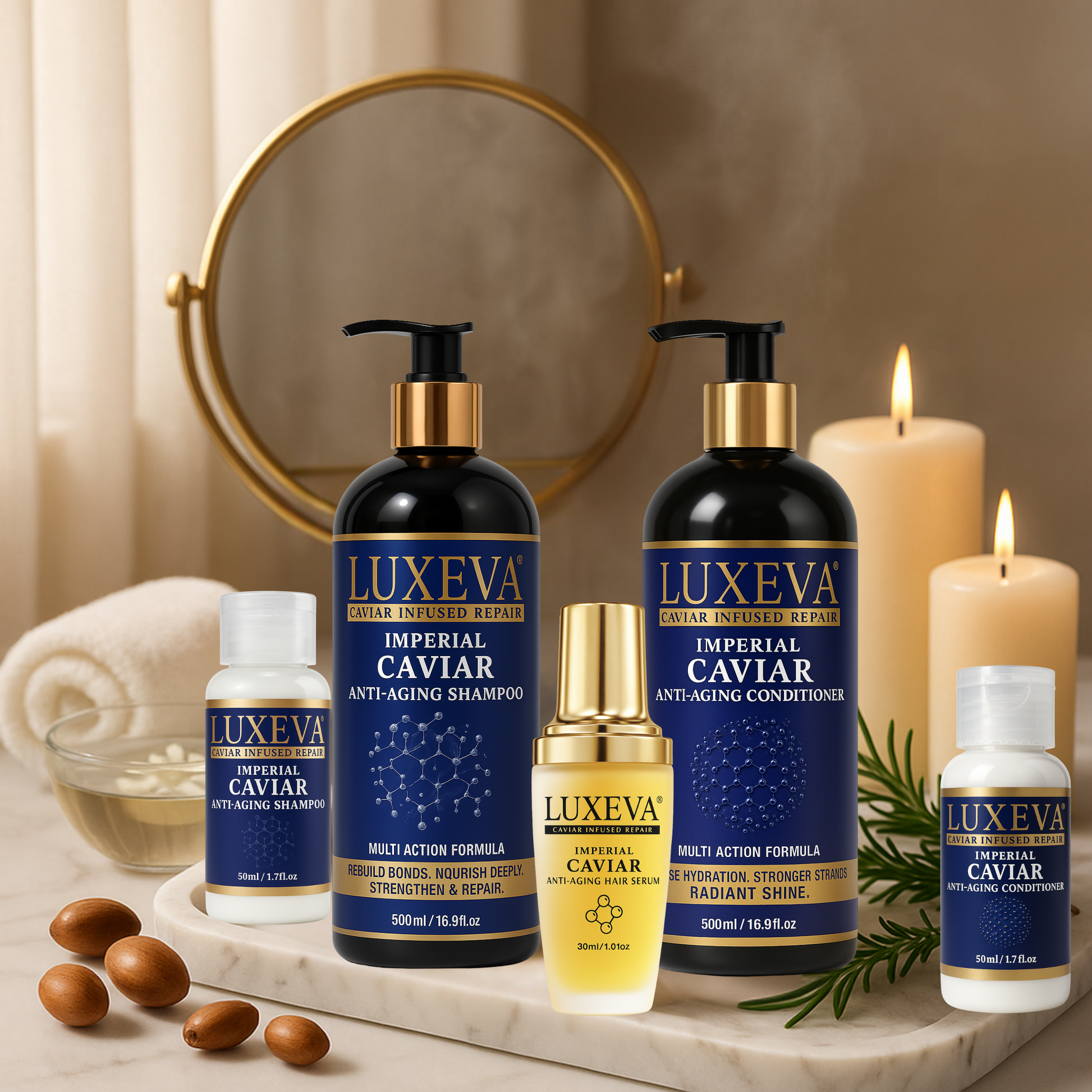 Imperial Caviar Anti Aging Gray Hair Shampoo & Conditioner outcome of fuller thicker hair