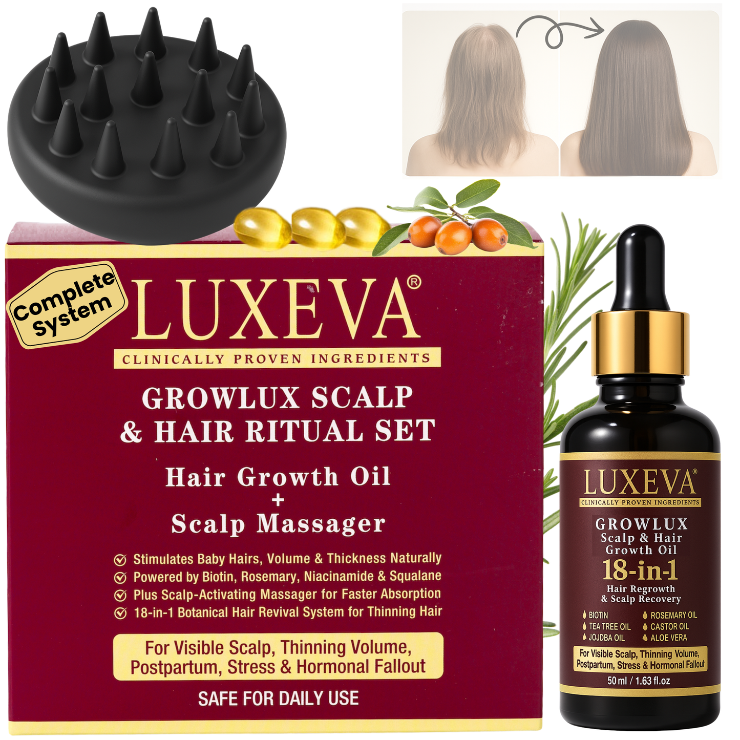 GROWLUX Hair Growth & Scalp Ritual Set