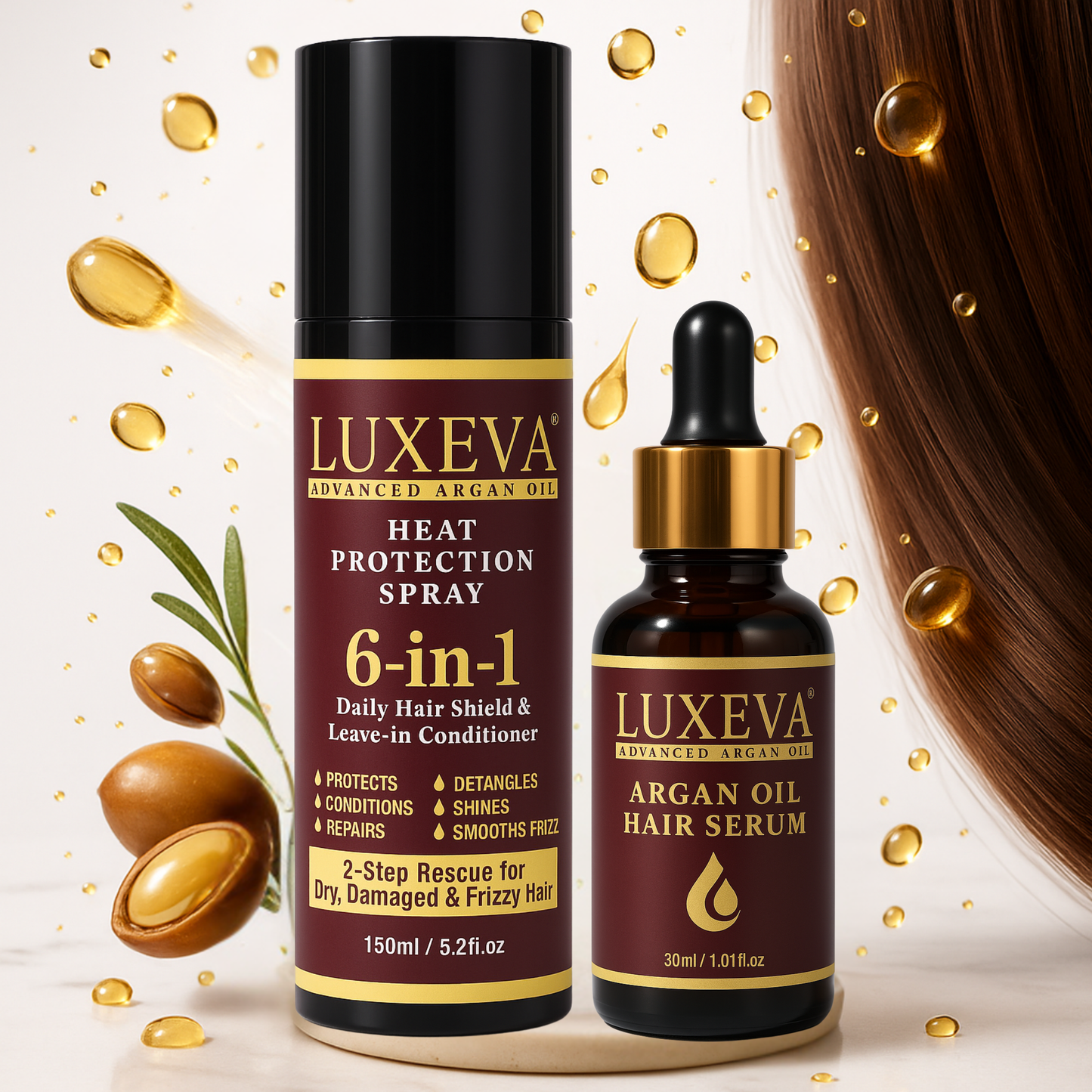 Argan Oil Heat Protection & Shine Repair Set