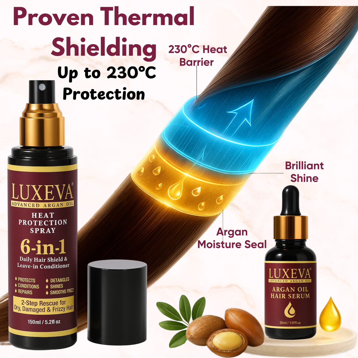 Argan Oil Heat Protection & Shine Repair Set